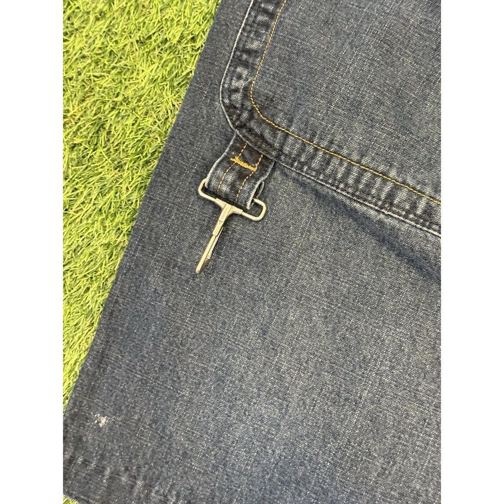 Vintage JNCO Jorts Mens 34 Dark Denim Skull Embroidered Y2K Shorts - Picture 11 of 16